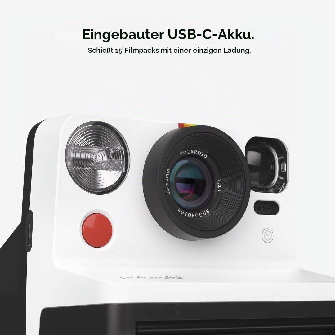 Polaroid Now Gen 2 Sofortbildkamera - Schwarz &amp; Weiss, Keine Filme Schwarz &amp; Weiss Keine Filme Kamer