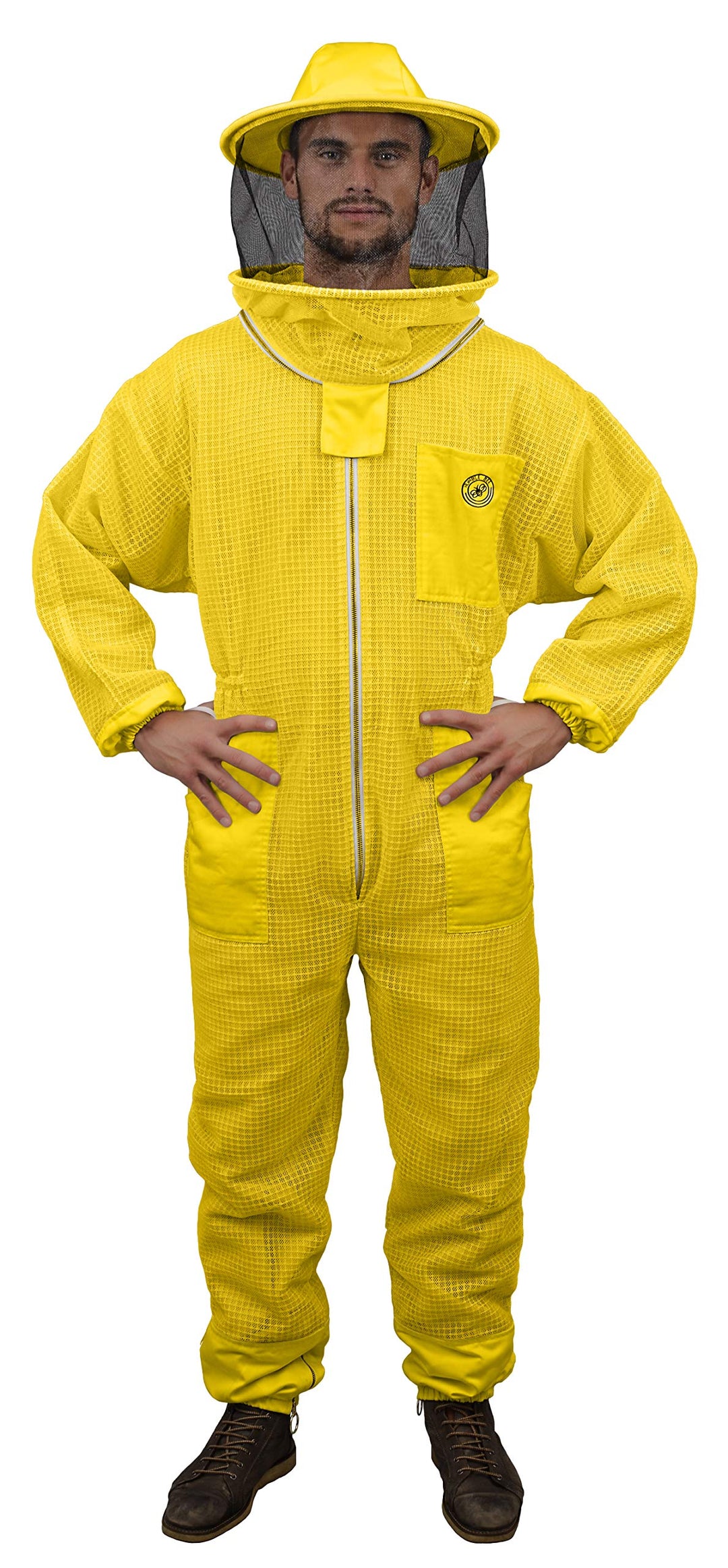 Humble Bee 420 Atmungsaktiver Imkeranzug mit Rundschleier, Gelb Gelb M, Gelb M