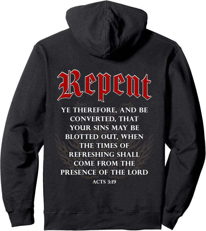 Repent Inspiration – Motorcycle Christian Faith Gospel Biker Pullover Hoodie