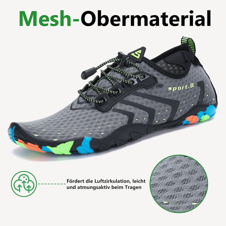SAGUARO Herren Badeschuhe Damen rutschfeste Sohle Schnell Trocknend Schwimmschuhe 36 EU Grau, 36 EU