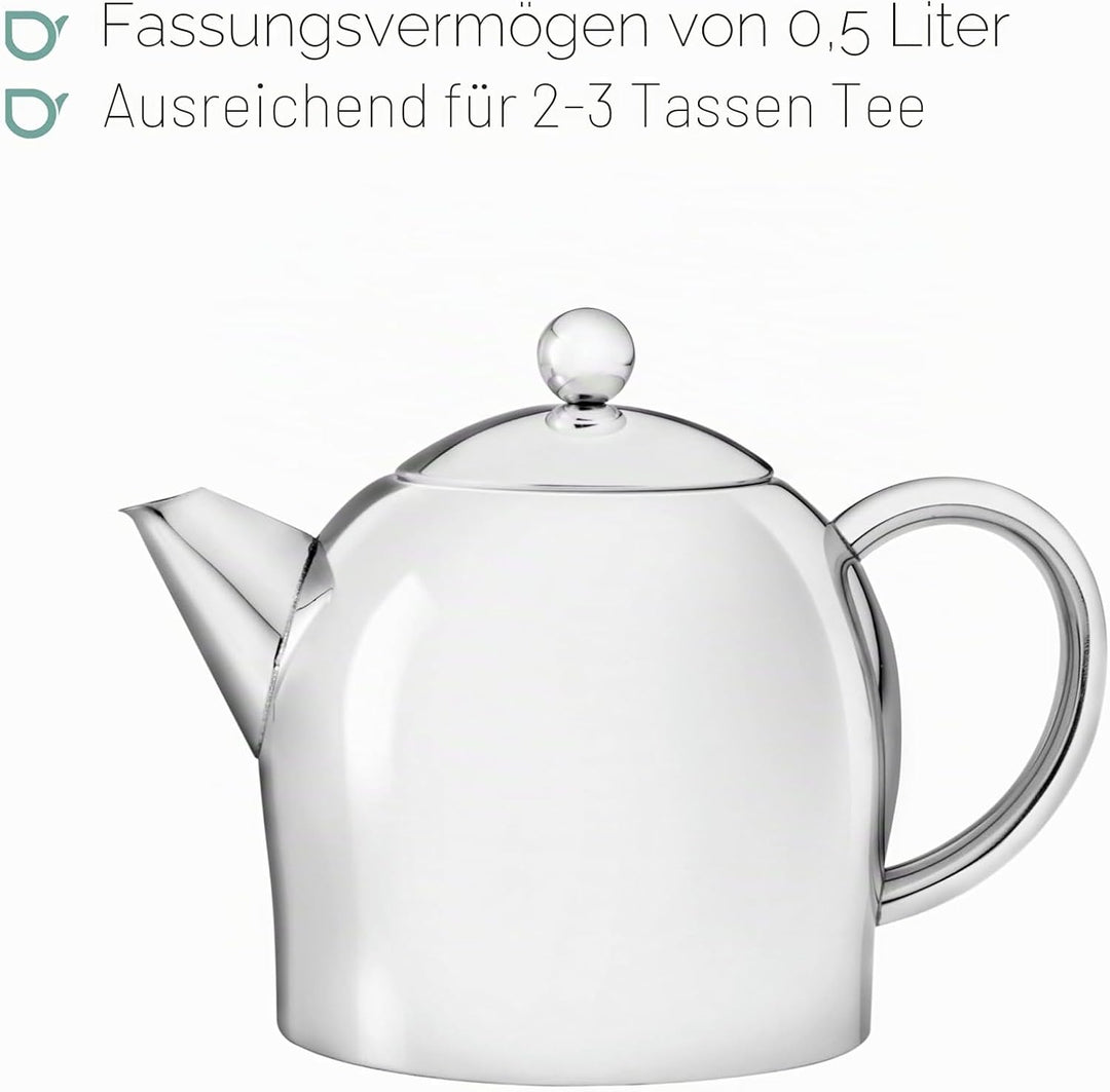Bredemeijer Teekanne 0.5 L chromfarben doppelwandig Minuet Santhee A 1 - Pack, A 1 - Pack