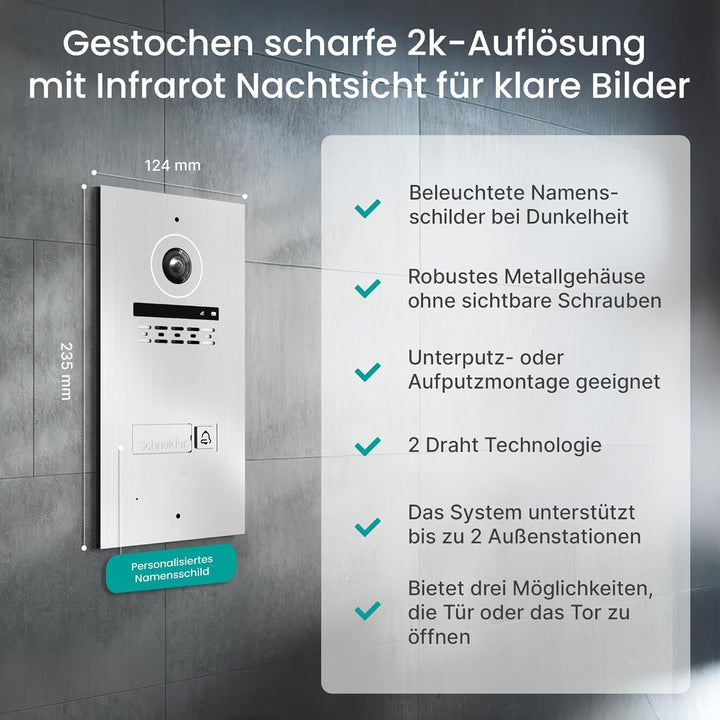 MATHFEL 1 Familienhaus 2 Draht Bus WLAN Video-Türsprechanlage, 3x10 Zoll Monitor mit Full HD 2 Megap