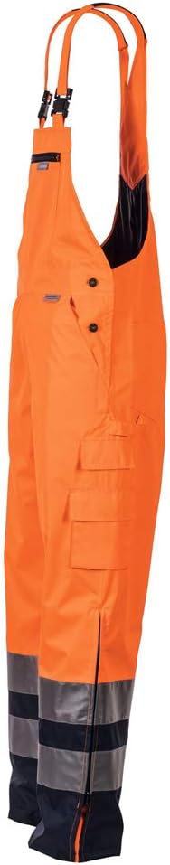 Planam Unisex Warnschutz Rain Trousers High Visible Size M in Yellow XL Orange, Marine, XL Orange, M