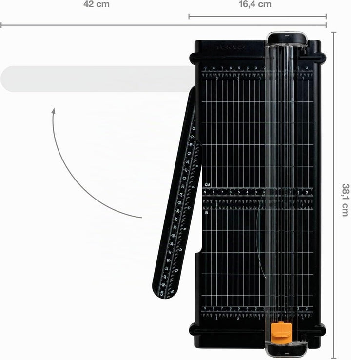 Fiskars Recycelte Papierschneidemaschine, A4, Mit titaniumbeschichteter Edelstahl-Klinge, Umweltfreu