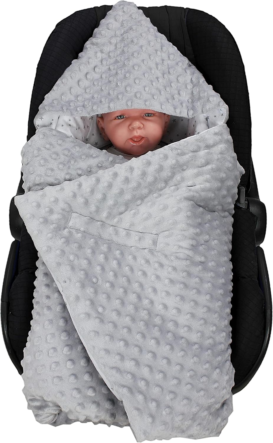 TupTam 2er Set Baby Decken Einschlagdecke 85x85 cm für Autositz Babyschale Babydecke Wiegendecke Min