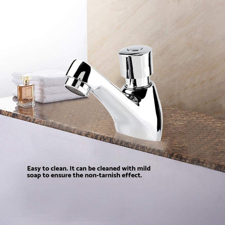 Waschtisch-Wasserhahn, verchromt, selbstschliessend, wassersparend, kreative Zeitverzögerung, Spülti