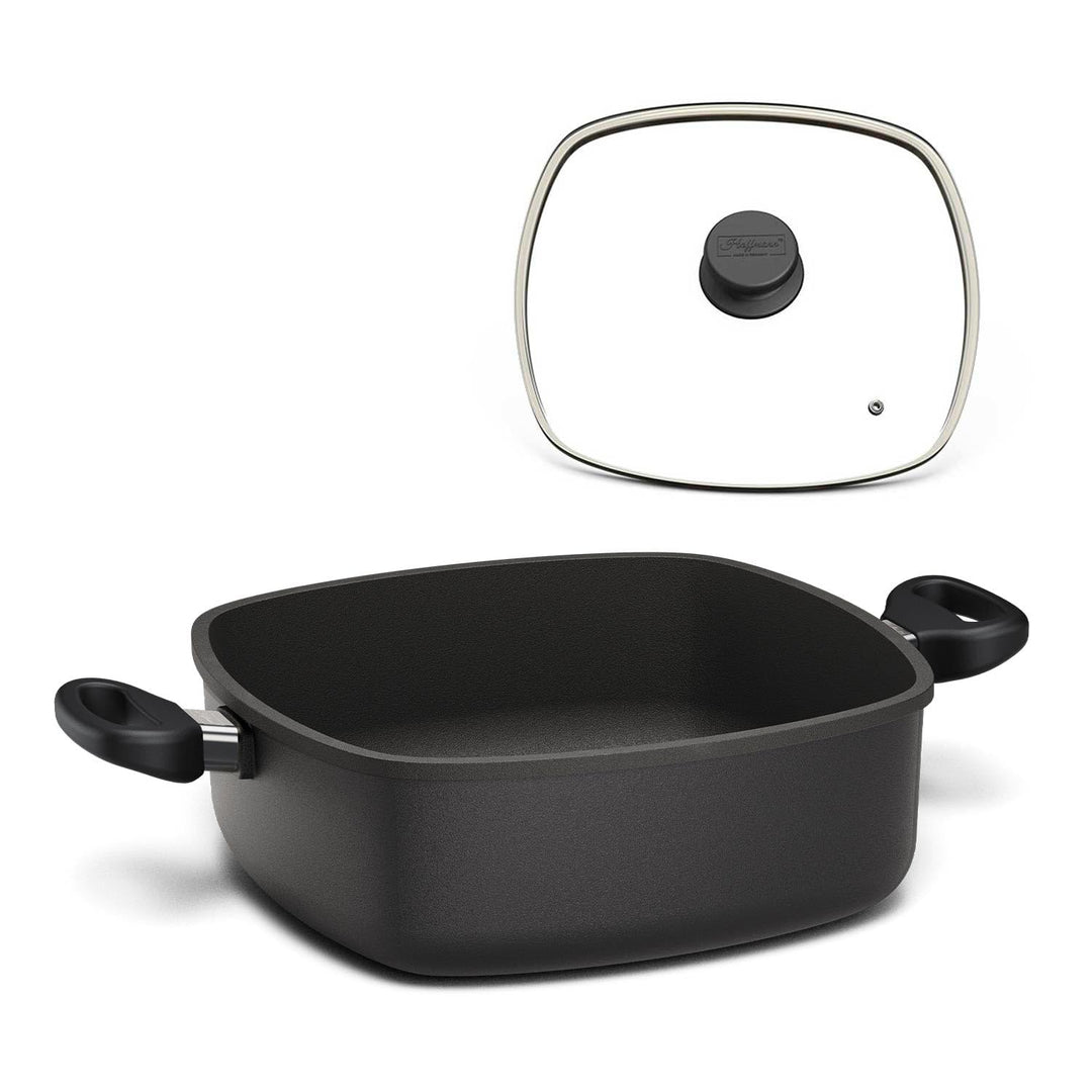 Hoffmann STONIQ Bräter 28×28 cm, 4,7 l, Aluguss, PFAS-freie IQ-SHIELD Antihaftbeschichtung, Induktio