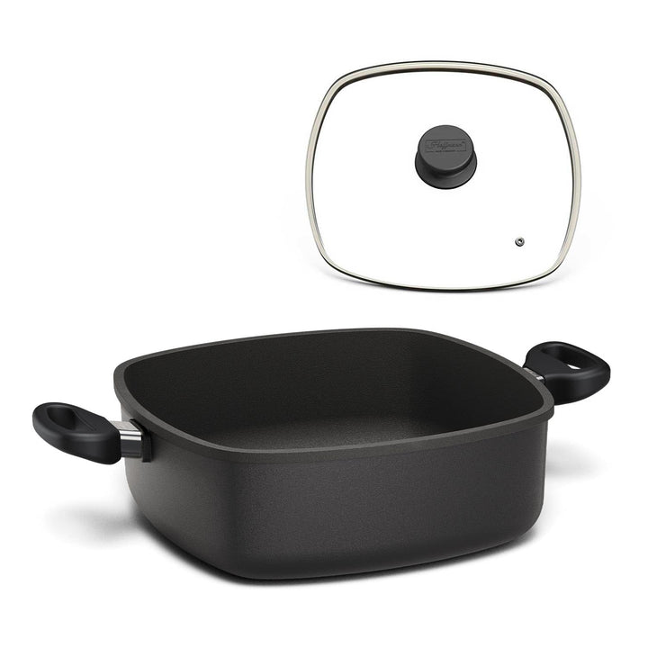 Hoffmann STONIQ Bräter 28×28 cm, 4,7 l, Aluguss, PFAS-freie IQ-SHIELD Antihaftbeschichtung, Induktio