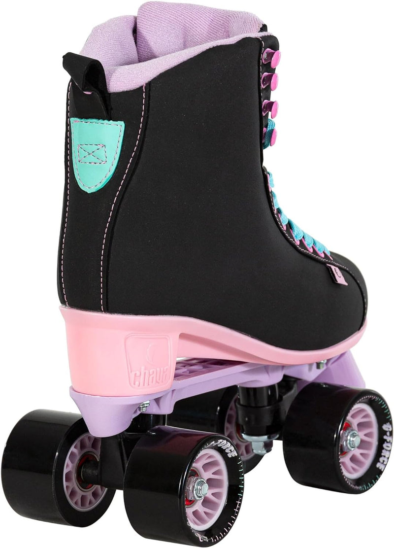 Chaya Roller Skates Melrose Black Pink für Damen in Schwarz/Lila, 61mm/78A Rollen, ABEC 7 Kugellager