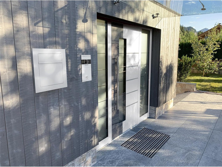 Metzler Unterputz Briefkasten Verkehrsweiss RAL 9016 – Hochwertiger Einbaubriefkasten aus pulverbesc