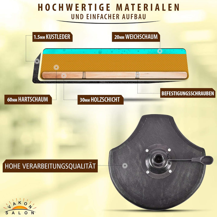 VAKON SALON - Ergonomischer Rollhocker - Premium Rollen mit Bremse - Höhenverstellbarer von 55-75 cm