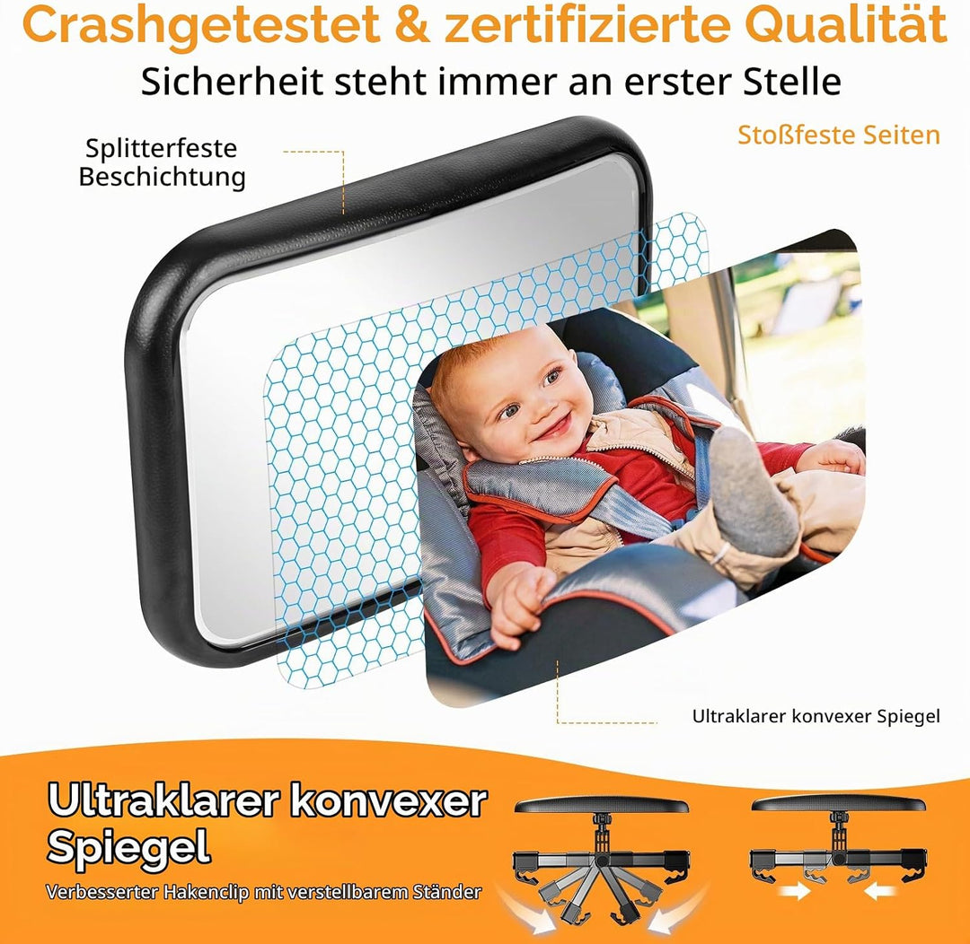 Spiegel Auto Baby Rückbank - 360° Baby Autospiegel Sicherheit Autositz Spiegel Babyspiegel Rückansic