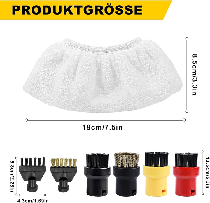 KEEPOW Dampfreiniger Zubehör-Set für Karcher,15 Teile, Kompatibel Mit EasyFix SC 2, SC 3, SC 4, SC 5