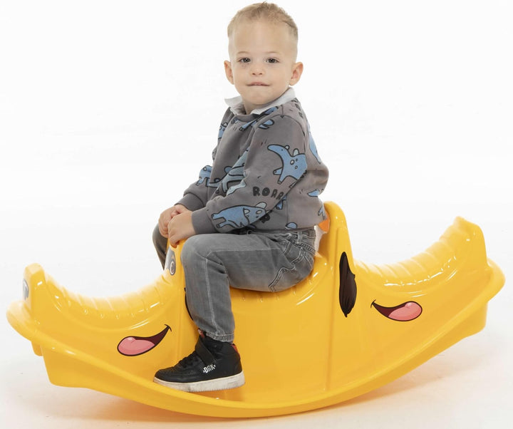Wippe Rocker Hund Tier Schaukelwippe Kunststoff Kinder Spielzeug gelb, Gelb