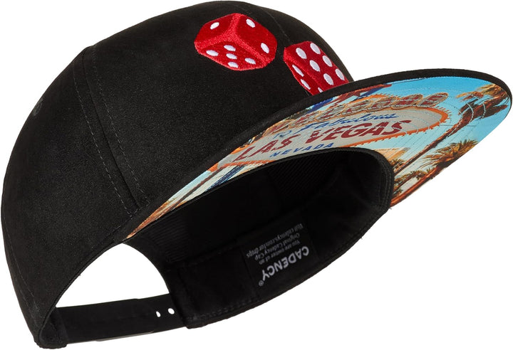 Cadency® Snapback Cap Las Vegas Craps, Damen und Herren Schwarz, Unisex, Grössenverstellbar