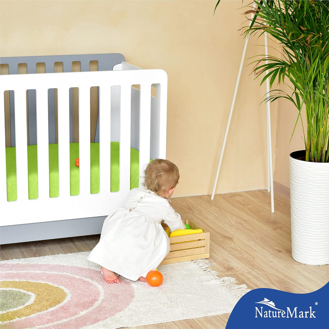 NatureMark 2er Pack Kinder Spannbettlaken – Superweiches Frottee, Hautfreundlich & Pflegeleicht – Pe