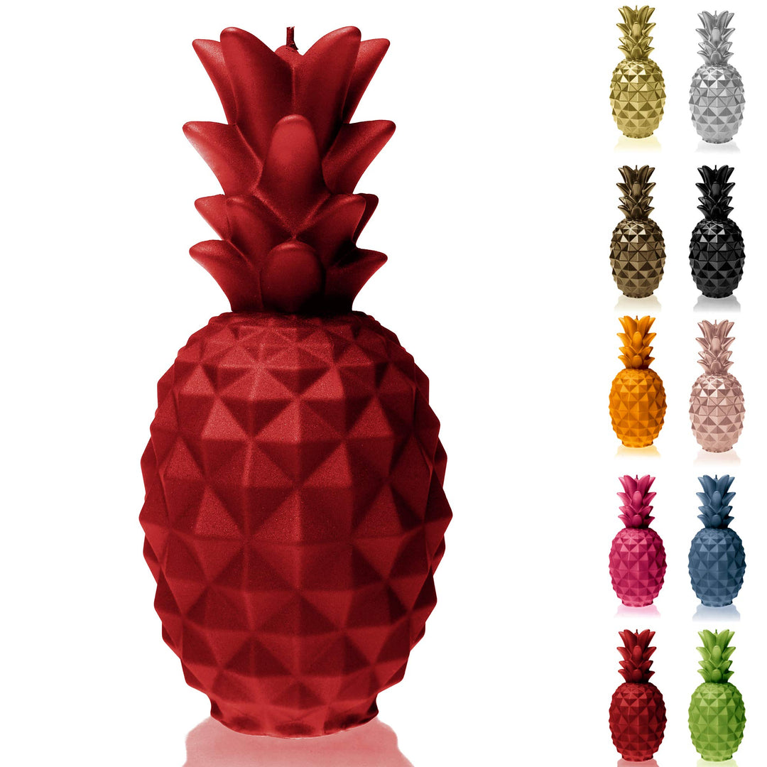 Candellana Ananas Paraffinkerze 100x100x210 mm - Rot Kerze Dekorativ - Kerzen Aesthetic 3D - Candles