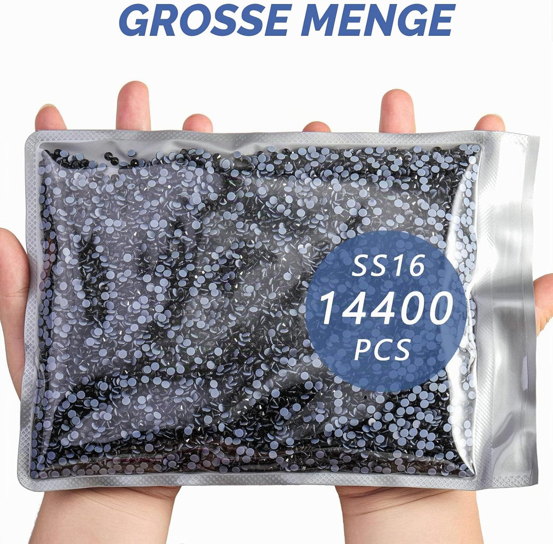 Beadsland Hotfix Strasssteine Bulk, 14400 Stück Kristall Hotfix Strasssteine zum Basteln Kleidung DI