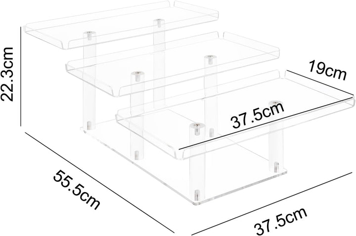 Fhmidic 3-stöckiges Serviertablett Set für Partys, Acryl Cupcake Buffet Dessertständer, 3-stufiges D