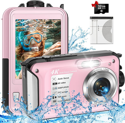 Unterwasserkamera Yixinxin 4K Digitalkamera wasserdichte 56MP Autofokus wasserdichte Kamera Fotokame