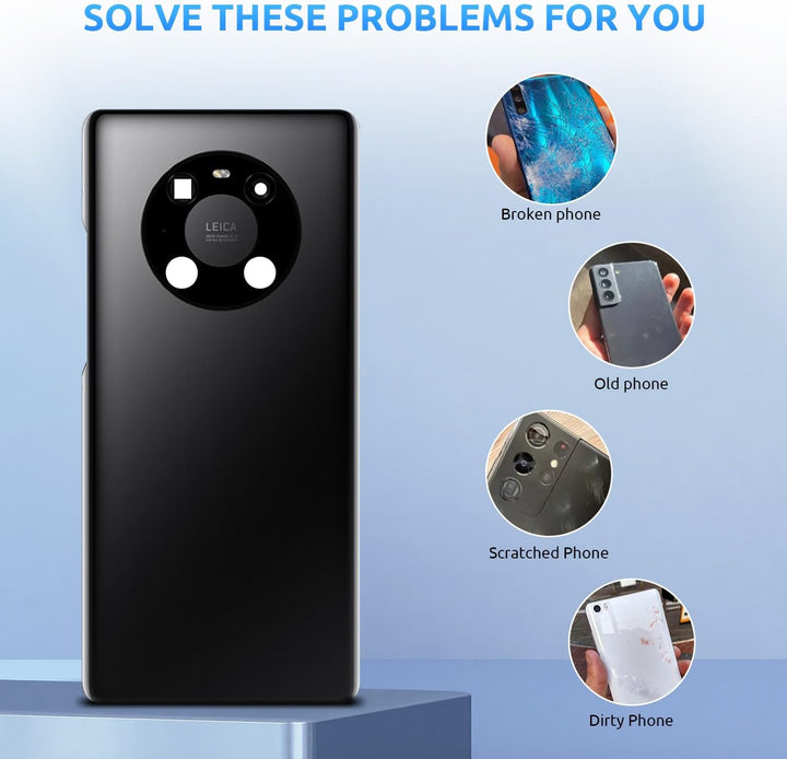 Eonpam Akkudeckel für Huawei Mate 40 Pro Rückseite Glas Original Backcover Back Glas Ersatz Reparatu