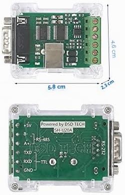DSD TECH 3-IN-1-USB-zu-RS232-TTL-RS485-Adapter SH-U20A mit FTDI-FT232RL-Chip für Windows Liunx Mac O