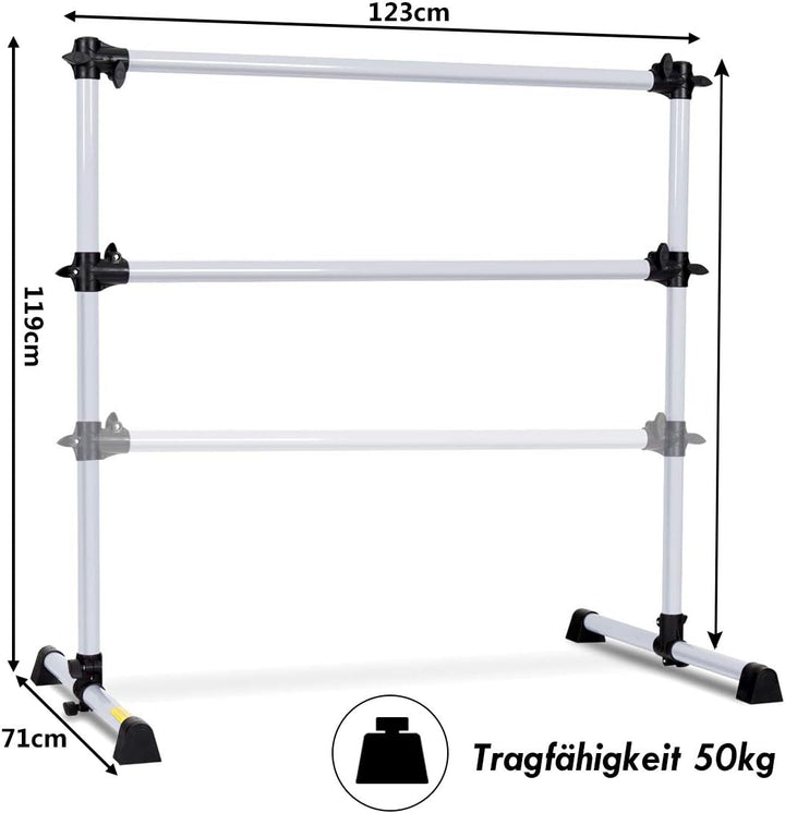GOPLUS Ballettstange, Ballet-Bar, Stretchstange, höhenverstellbar, für Kinder und Erwachsene, 120 x