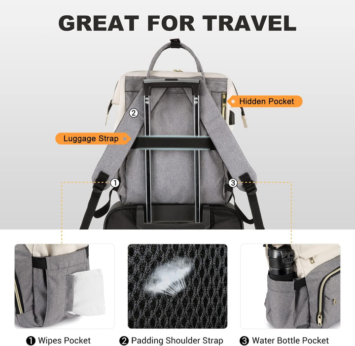 LOVEVOOK Laptop Rucksack Damen 15,6 Zoll, Gross Schulrucksack Teenager, Rucksack Handgepäck, Wasserd