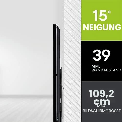One For All TV-Wandhalterung - Neigbar Fernseher Halterung - Curved 4K OLED QLED LED Flachbildfernse