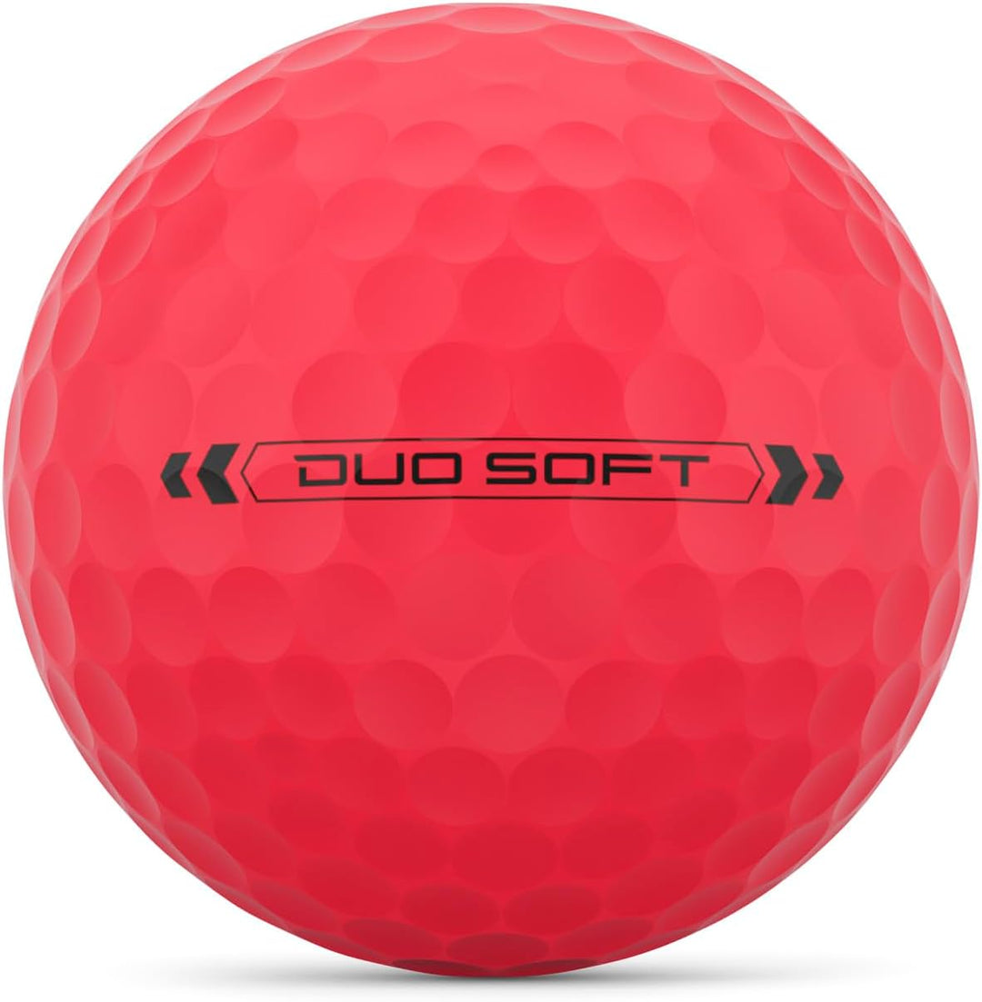 WILSON Staff Duo Golfbälle, weich, 12 Stück Rot/Ausflug, einfarbig (Getaway Solids), Rot/Ausflug, ei