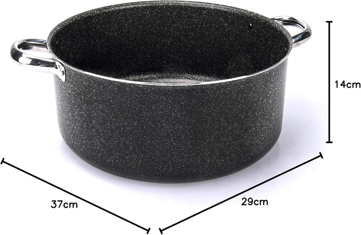 Moneta Etnea Pro Kasserolle mit 2 Griffen, 28 cm, Steinoptik, Griffe aus Edelstahl, Made in Italy