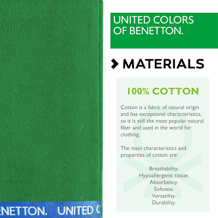 United Farben of Benetton, Set 2 Strandtücher, 90 x 160 cm, 380 g/m², 100% Baumwolle, Grün