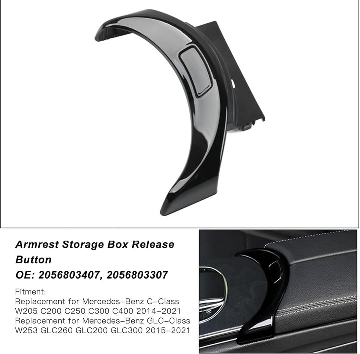 2056803307 Ersatz für Mercedes‑Benz W205 C200 C250 C300 W253 GLC260 GLC200 (Glänzend schwarz), Glänz