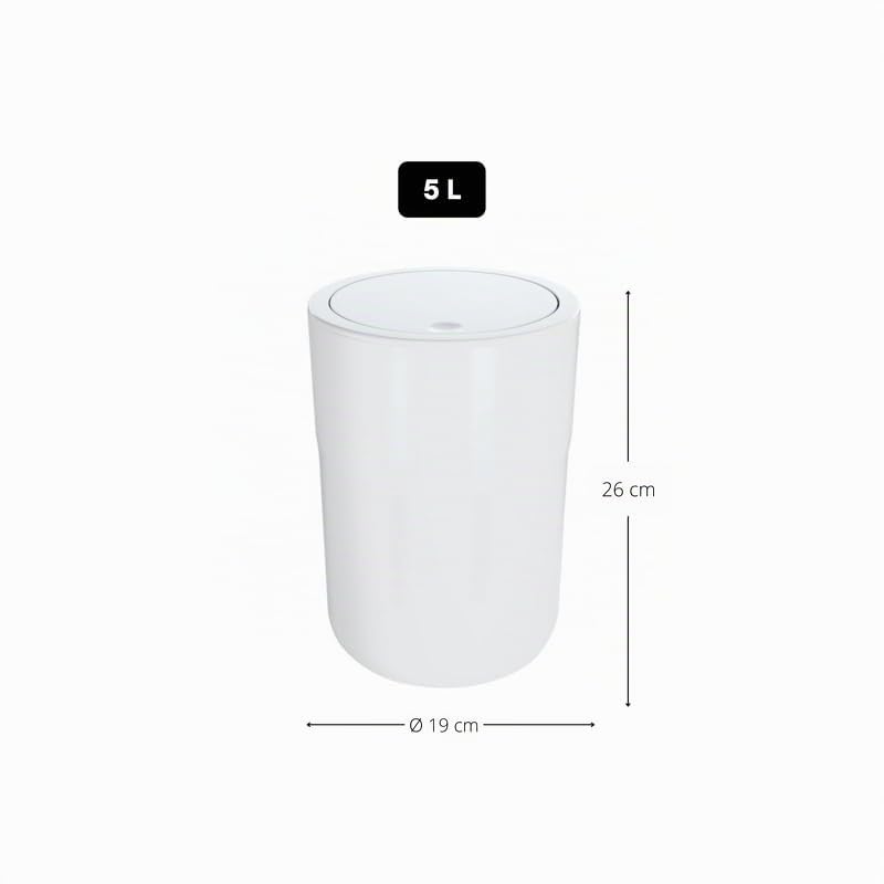 Spirella Design Kosmetikeimer Cocco mit Extra Ring für Müllbeutel Treteimer Schwingdeckeleimer Abfal