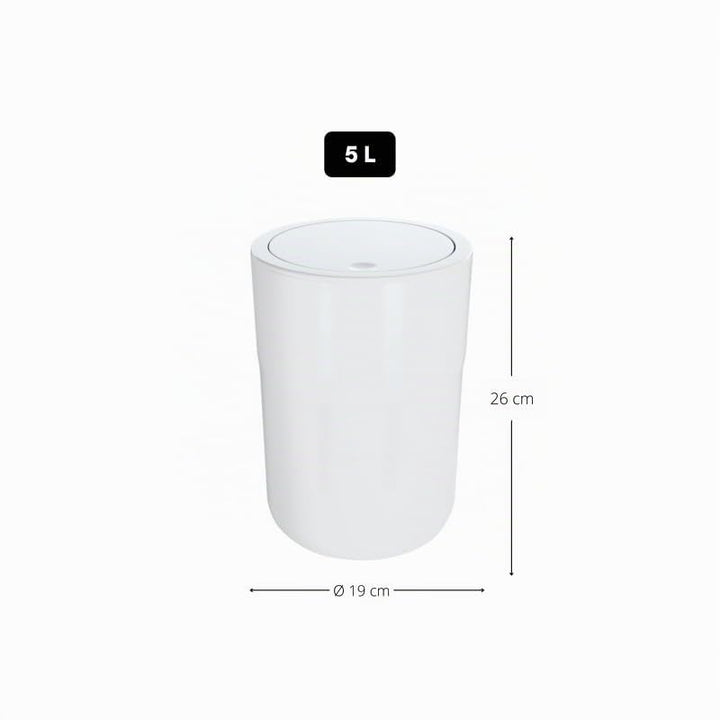 Spirella Design Kosmetikeimer Cocco mit Extra Ring für Müllbeutel Treteimer Schwingdeckeleimer Abfal