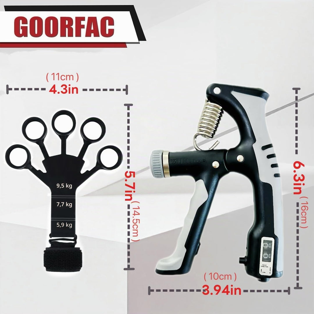 Handtrainer Fingertrainer 2er Set Griffkraft trainer,Einstellbarer Widerstand Fingertrainer(10-100kg