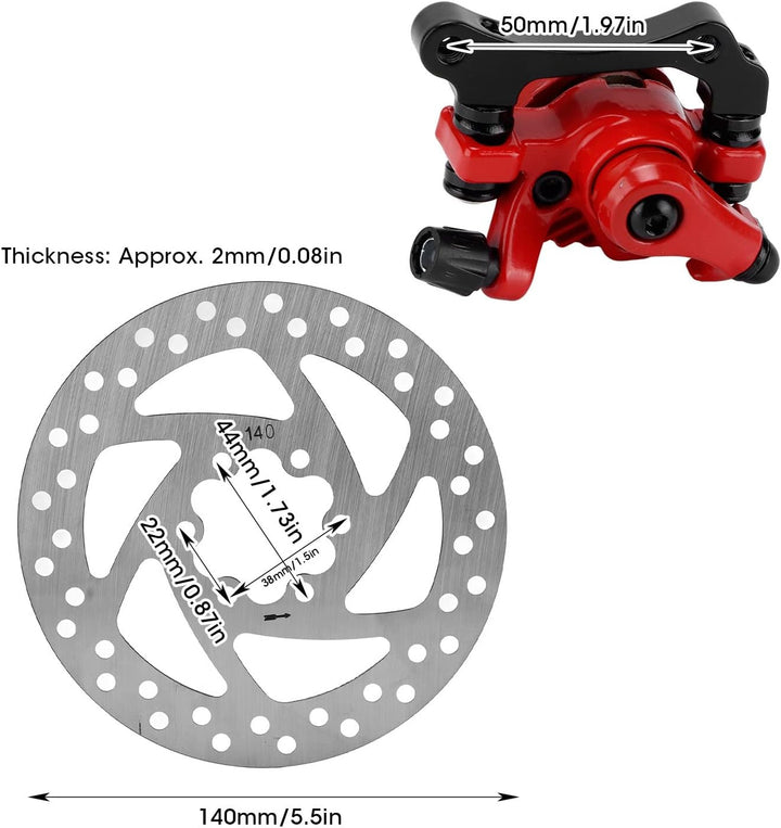 Bremsenzubehör, langlebiges Bremsscheiben-Sattelset Edelstahl 6-Loch 140mm für Elektroroller