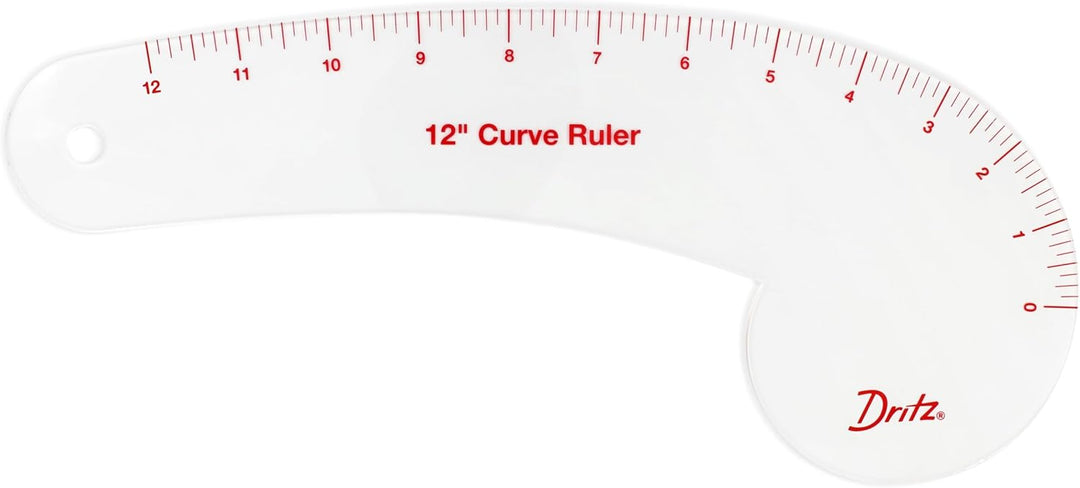 Dritz Curve Ruler Gebogenes Lineal, Acryl, farblos, 12 Inches, Gebogenes Lineal
