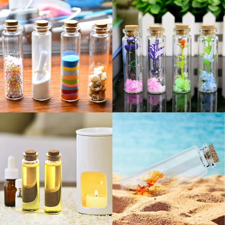 40 Stück 20ml Mini Korkstopfen Glasflaschen,Kleine Reagenzglas mit Korken,Mini Reagenzgläser Kleine