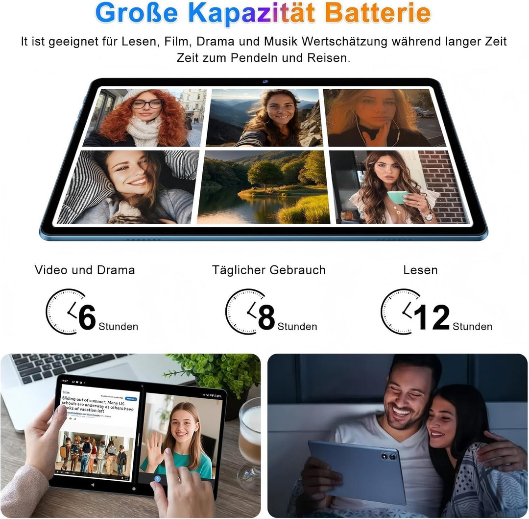 Android 14 Tablet 10 Zoll 22GB RAM+128GB ROM Octa-Core Tablet 5G WiFi, Mit Tastatur Maus, 8000mAh, (
