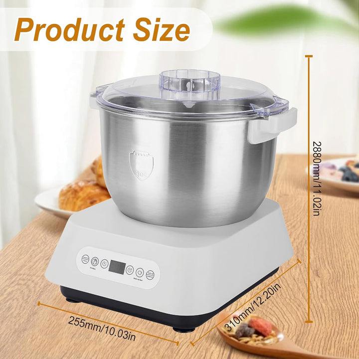 7L Edelstahl Teigmehl Mixer, Elektrischer Teigbereiter mit Fermentfunktion, Vollautomatische Teigkne