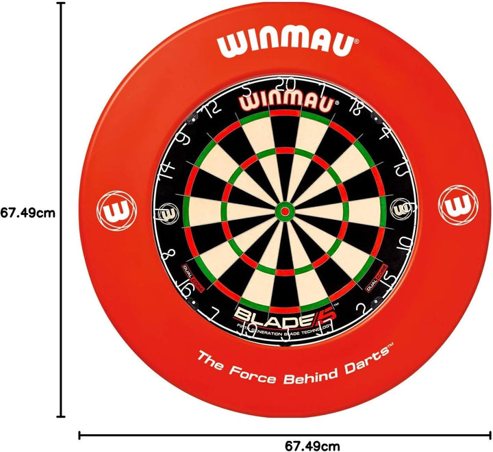 WINMAU Unisex – Erwachsene Printed Dartboard Surround Standard Red, Standard Red
