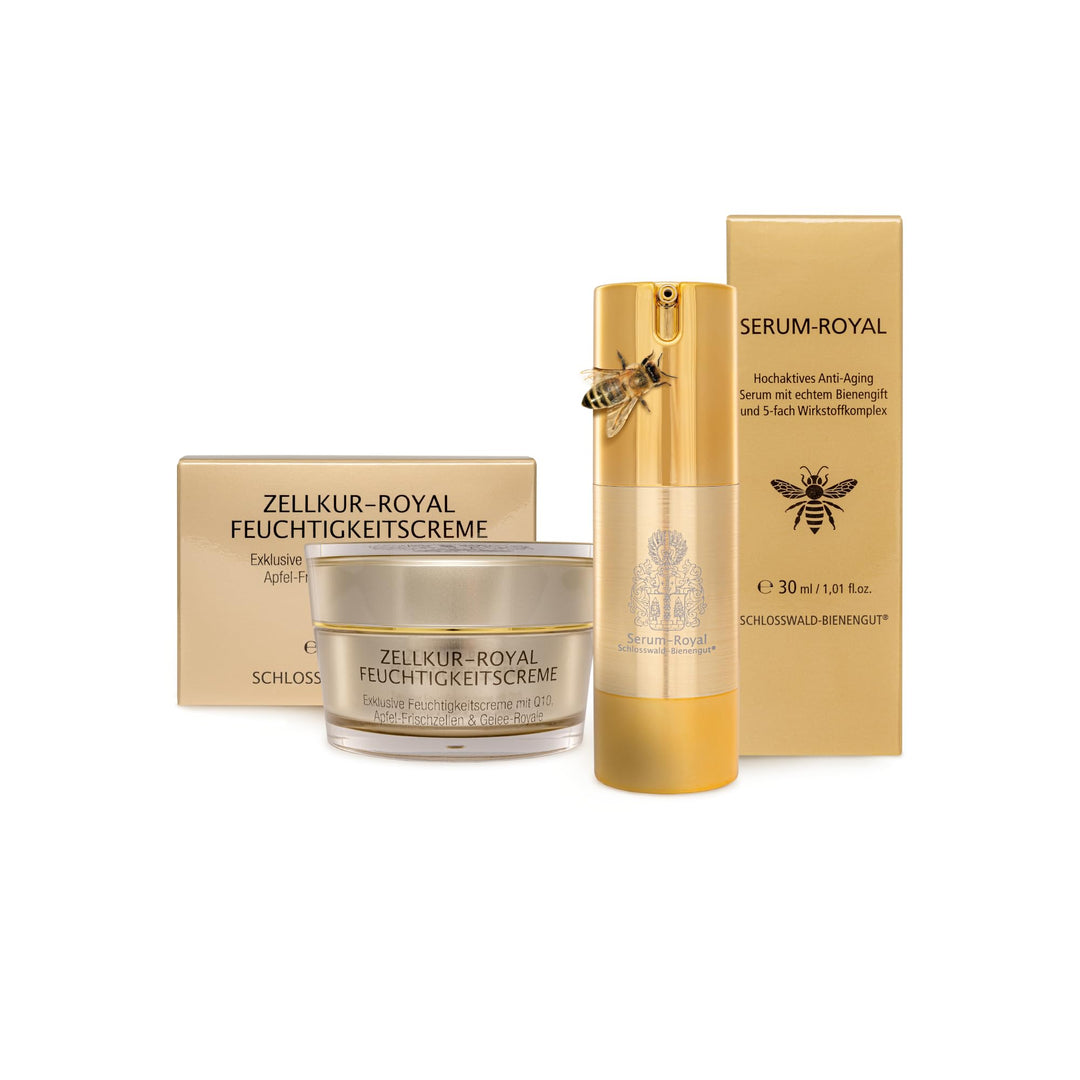 Schlosswald-Bienengut® - Serum-Royal 30 ml + Zellkur-Royal Feuchtigkeitscreme mit Gelee-Royale 50 ml