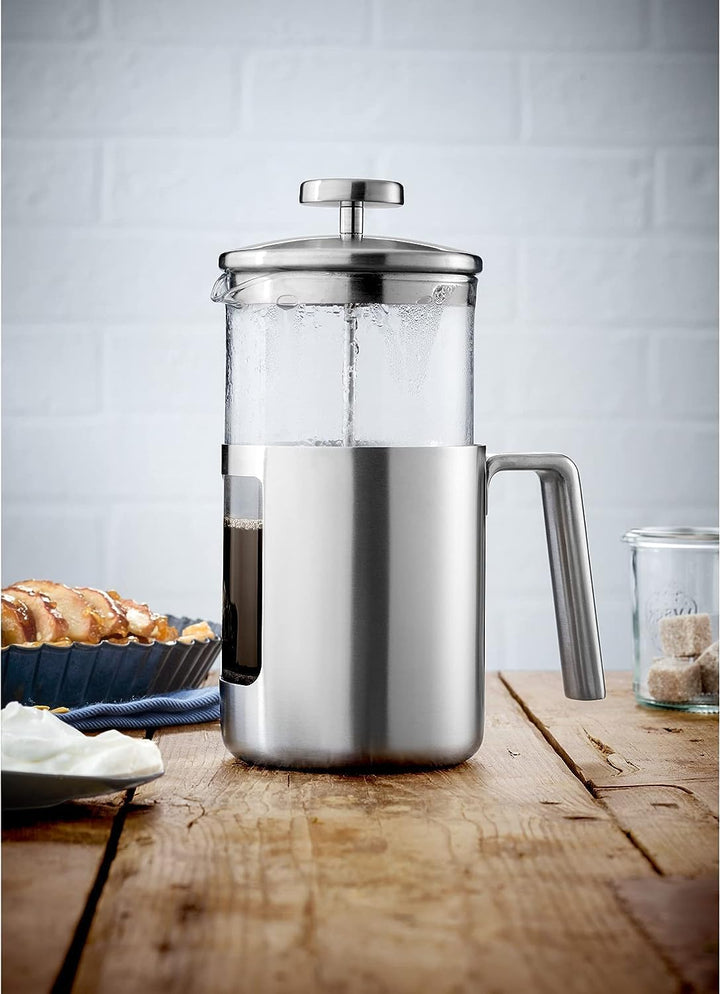 WMF Kult Coffeepress 1l, French Press, Kaffeebereiter für 6 Tassen, Glas, Cromargan Edelstahl mattie