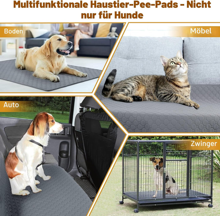 Wiederverwendbare Hundetrainingspads, 2 Stück, waschbare Welpen-Trainingspads, super saugfähig, wass