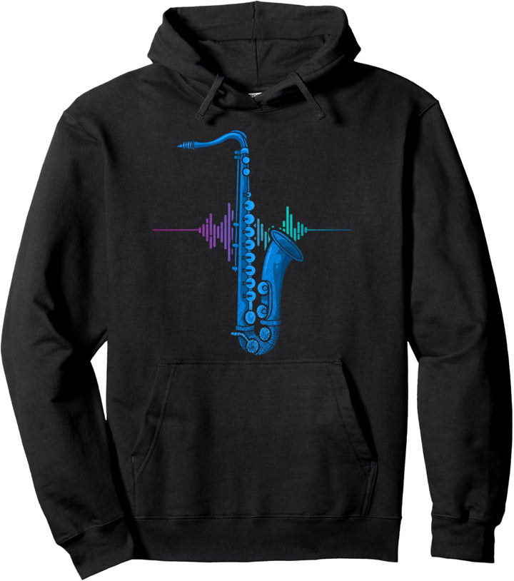 Herzschlag Saxophon Pullover Hoodie