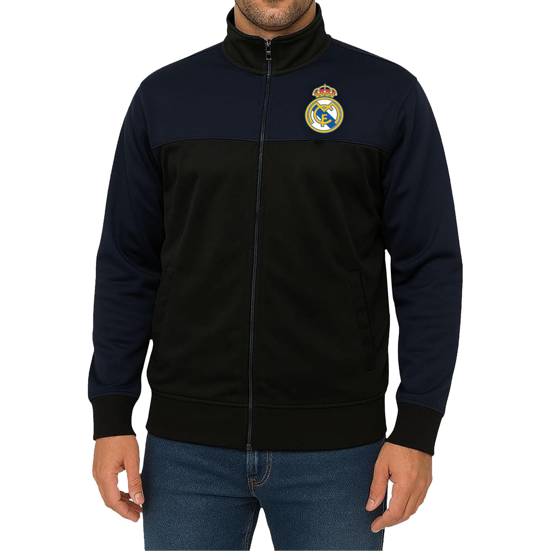 Icon Sports Unisex Poly Track Jacket Trainingsjacke M Real Madrid | Schwarz, M Real Madrid | Schwarz