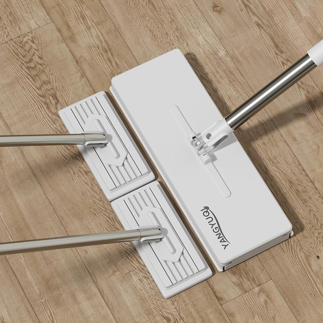 Wischmopp mit Druck-Klemm-System, Bodenwischer mit Automatischer Tuchklemme, Zero Touch Ein-Knopf-We