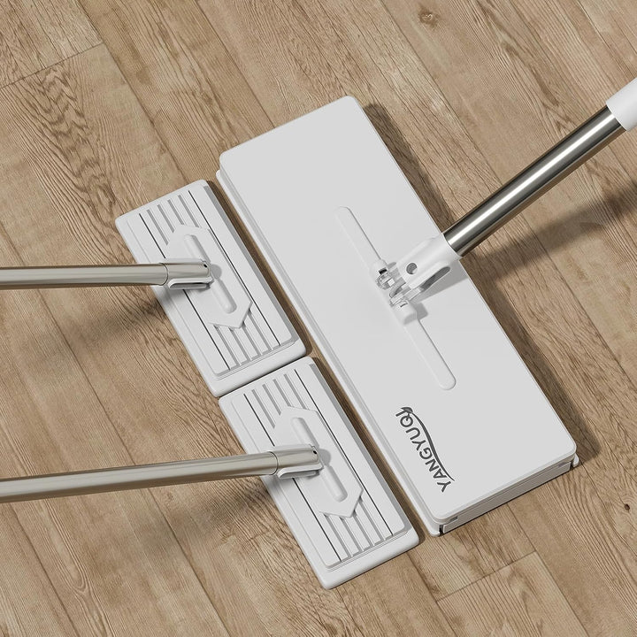 Wischmopp mit Druck-Klemm-System, Bodenwischer mit Automatischer Tuchklemme, Zero Touch Ein-Knopf-We