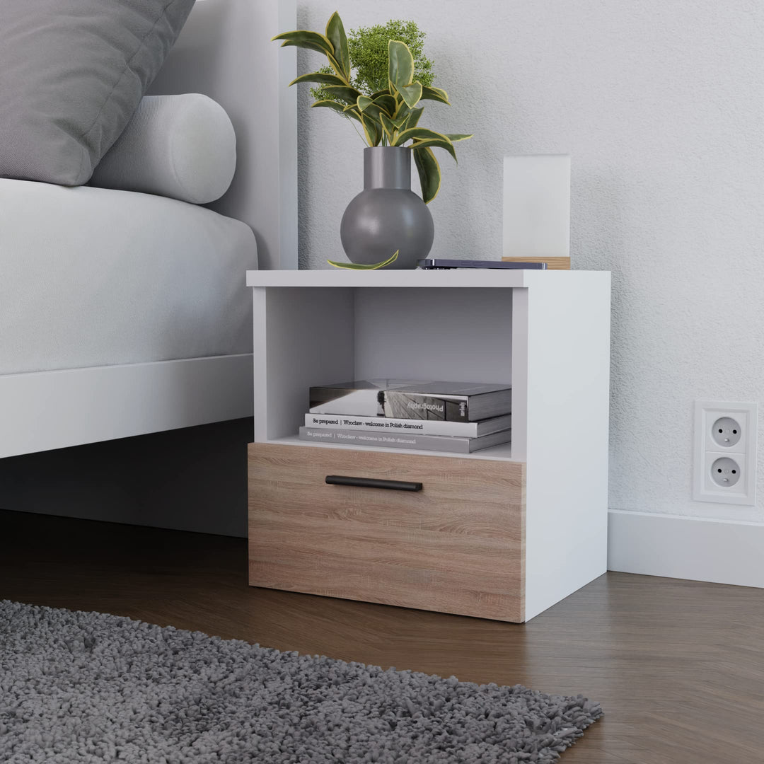 Home Glow Nachttische, Nachttischschubladen, Nachttischschrank, 1 Schublade, Beistelltisch mit Ablag